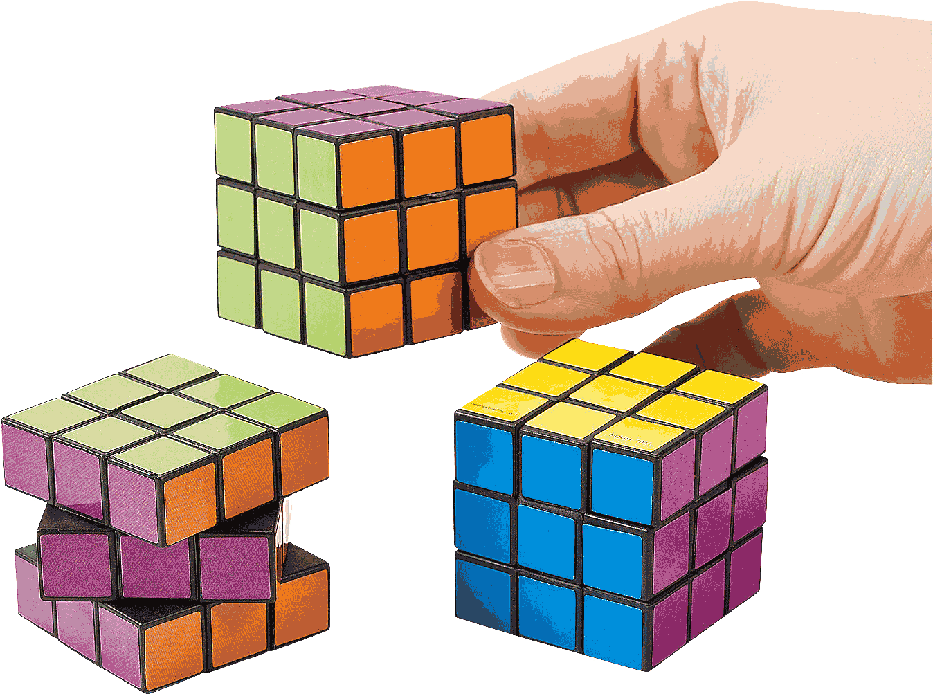 Mini Plastic Rubik's Cube - Fun Express Mini Bright Magic Cubes (1500x1500), Png Download