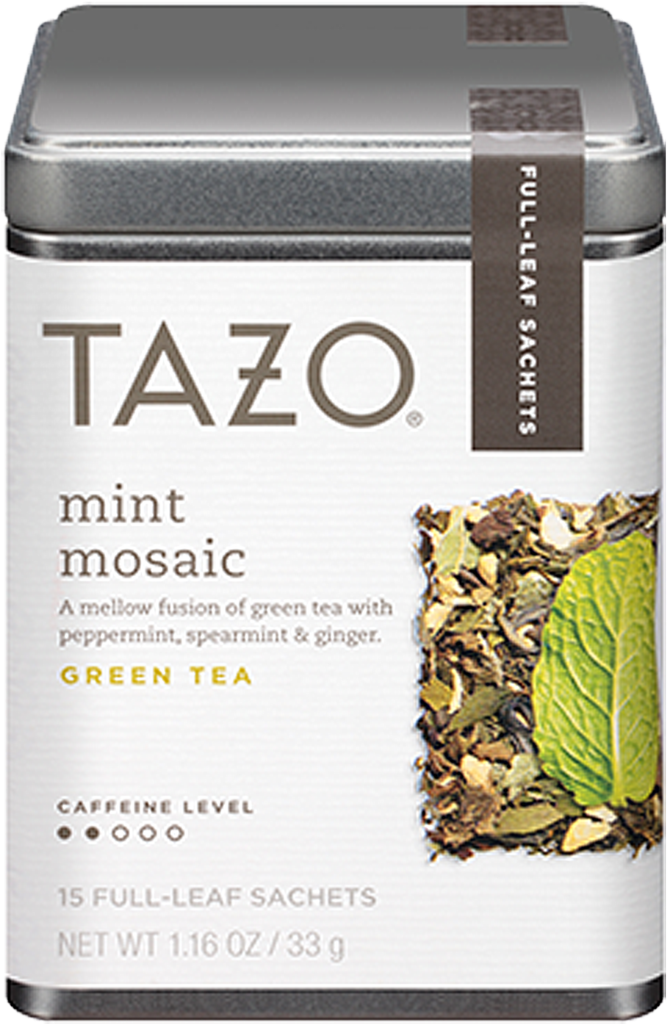 Tazo Mint Mosaic Green Tea Full Leaf Sachets 15ct - Tazo Herbal Tea, Cinnamon Chalet, Caffeine-free, Full-leaf (1500x1500), Png Download
