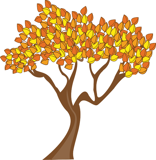 Autumn, Season, Tree, Leaves - Clipart Autumn Tree (625x640), Png Download