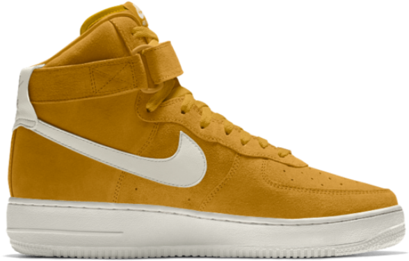 Nike Air Force 1 Gold Shoes - Nike Air Force 1 High Premium Id (700x850), Png Download