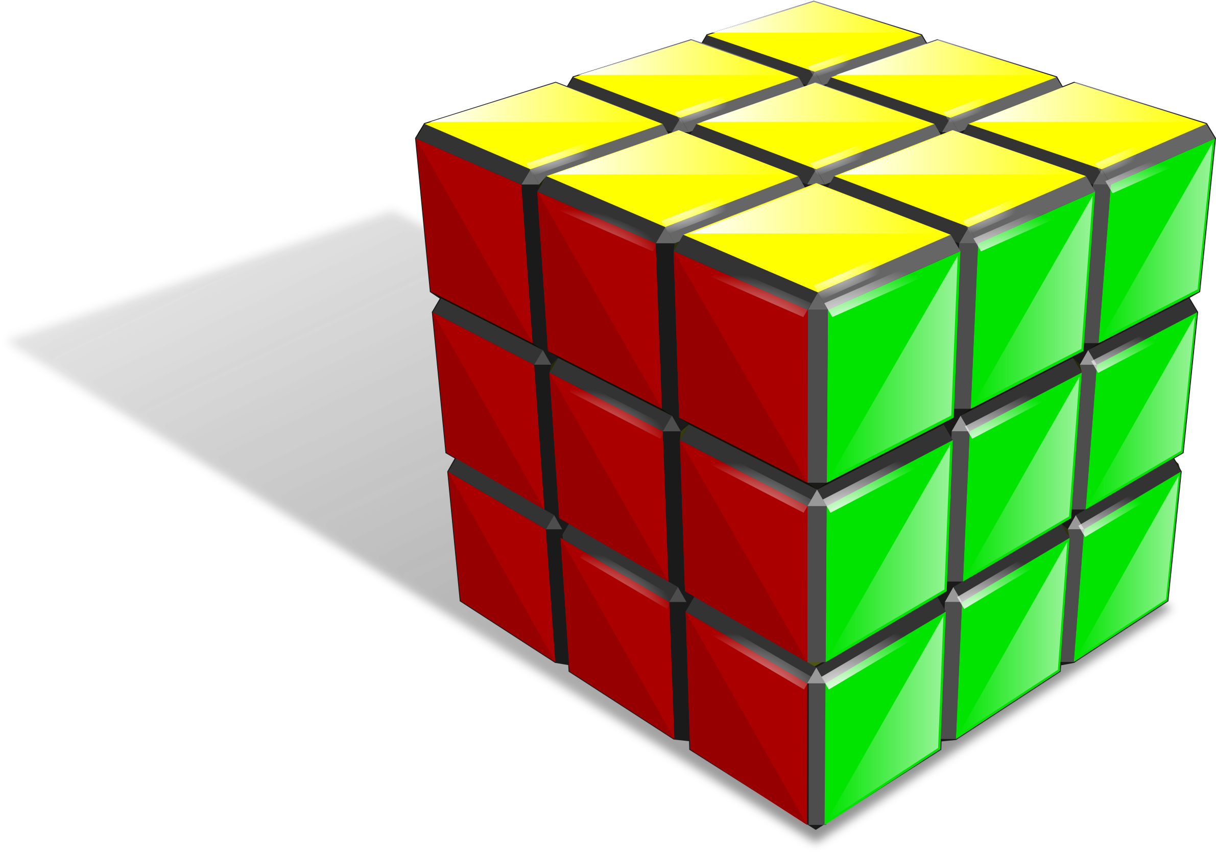 Puzzle Clipart Rubix Cube - Rubik Cube 3d Png (2400x1688), Png Download