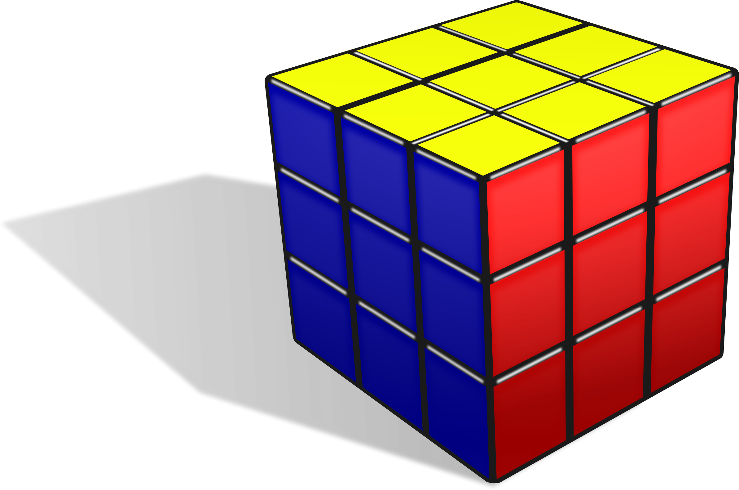 Rubik's Cube Png - Rubik's Cube With Shadow (2385x1580), Png Download