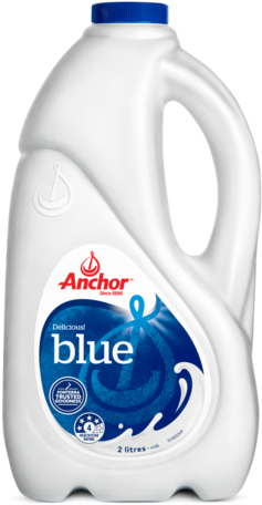 Anchor Blue Top Milk 2l Bottle - Anchor Blue Milk (454x549), Png Download