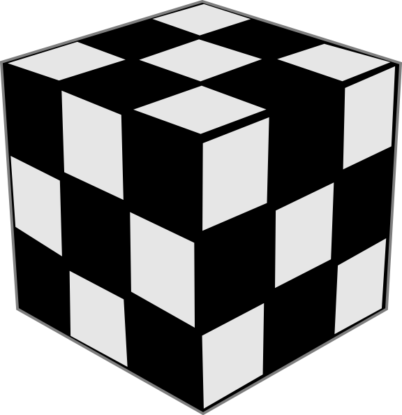 Rubix Cube Black And White (576x594), Png Download
