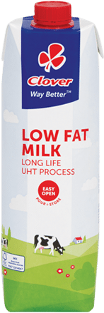 Clover Long Life Low Fat Milk - Fat (340x450), Png Download