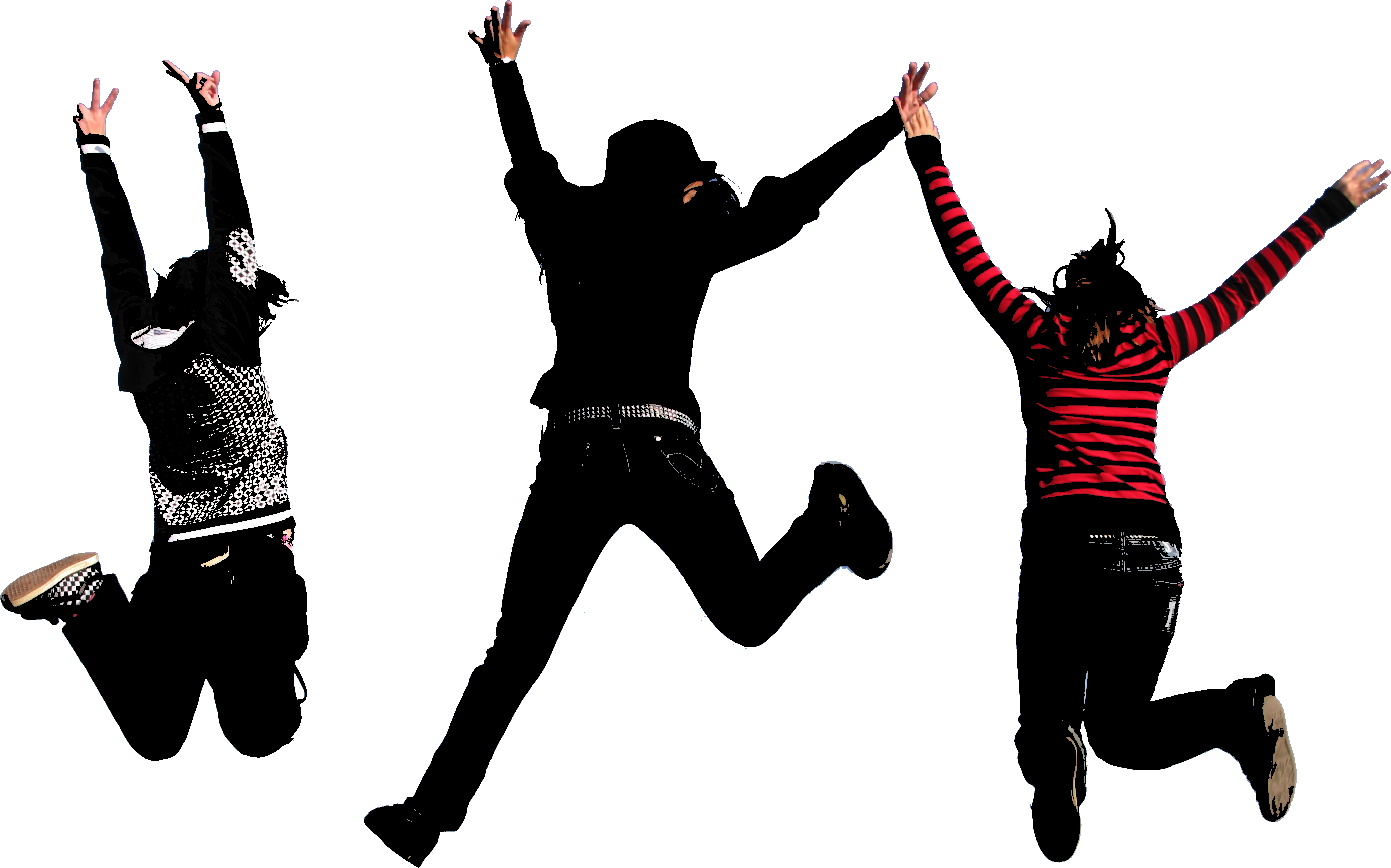 Picture Png Fun - High 5 Silhouette (2765x1727), Png Download