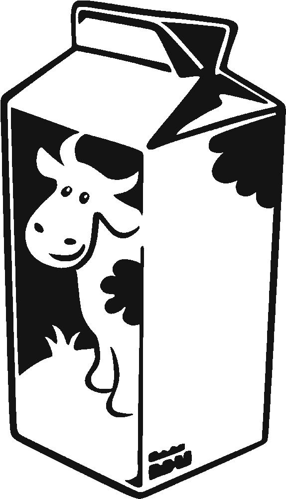 Clip Freeuse Stock Carton Black And White Clip Art - Milk Clipart (1000x1000), Png Download