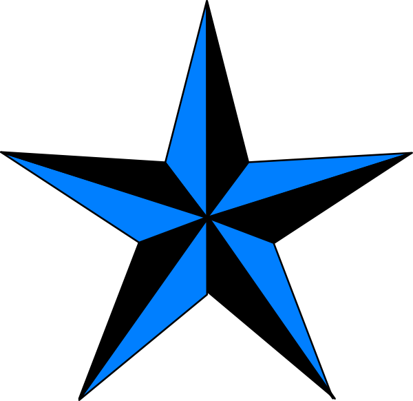 Star Vector Art - Blue And Black Star (600x582), Png Download