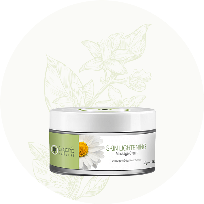 Skin Lightening Massage Cream - Organic Harvest Skin Lightening Massage Cream (50gm) (814x723), Png Download