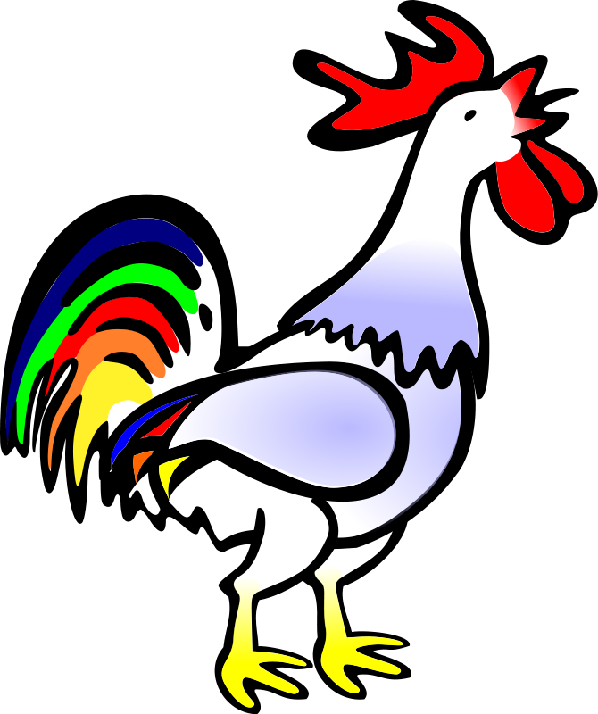 Rooster Clipart Checken - Rooster Clipart (670x800), Png Download
