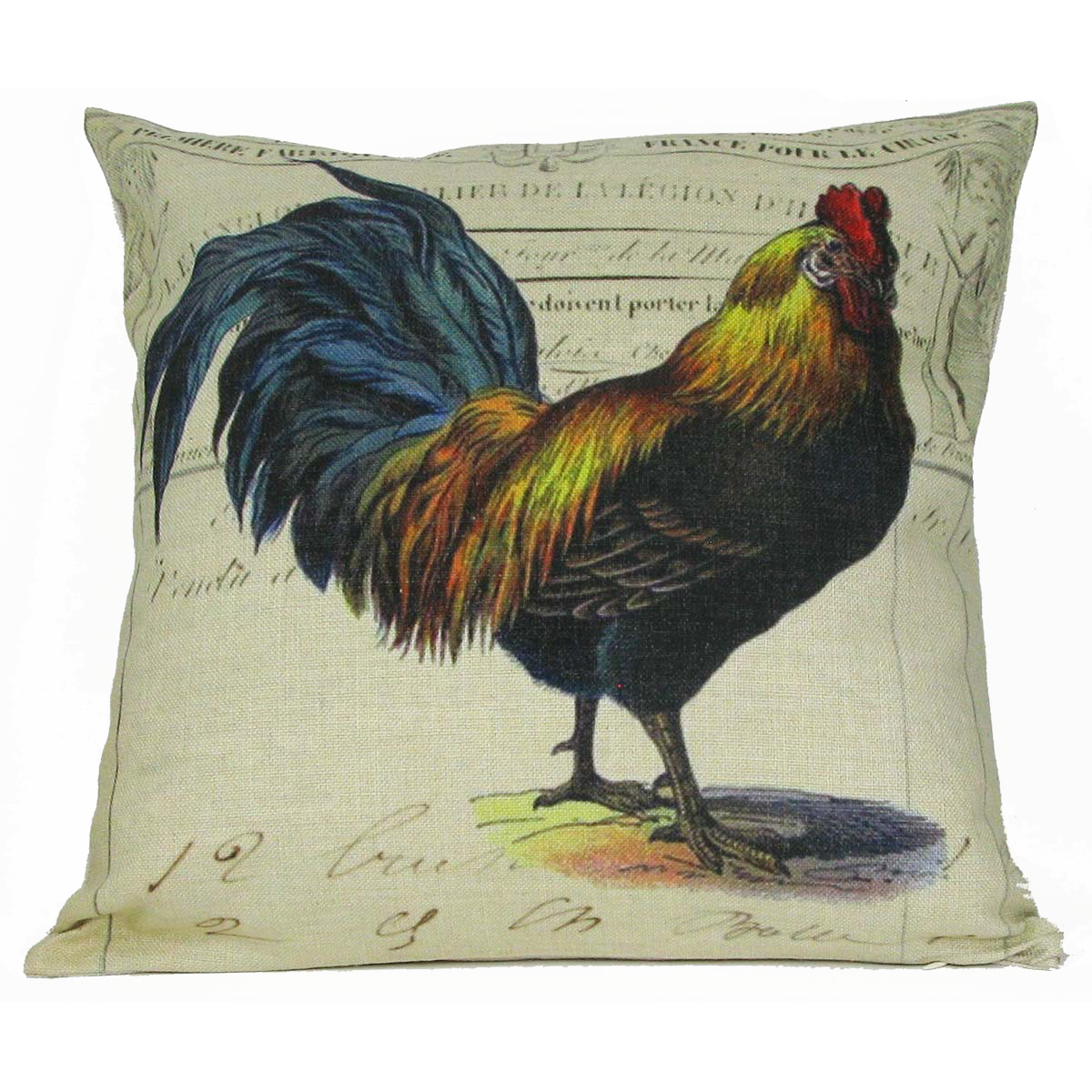 Rooster Blue Tail V=1527697465 - Golden Hill Studio Tail Rooster Pillow Cover (1200x1200), Png Download