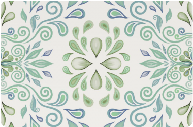 Blue And Green Watercolor Design Doormat - Blue And Green Floral Pattern Backpack By Ivaw (500x500), Png Download