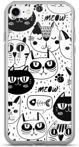 Black Cat Multi Pattern Iphone 7 Case - Cat Faces Beach Towel (600x600), Png Download
