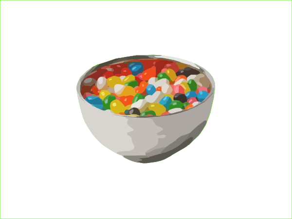 Small - Jelly Beans In A Bowl (600x450), Png Download