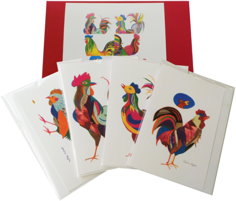 Rooster Card Gift - Gift (480x408), Png Download