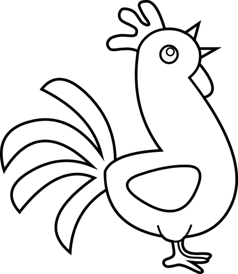 Rooster Clipart Black And White Free Images - Rooster Clip Art Black White (477x550), Png Download