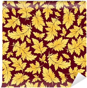 Vector Seamless Gold Leaves Pattern Wall Mural • Pixers® - Gold (400x400), Png Download