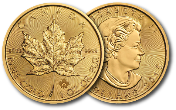 Canadian Gold Maple Leaf - Gold Canadian Maple Leaf Coin Png (580x364), Png Download