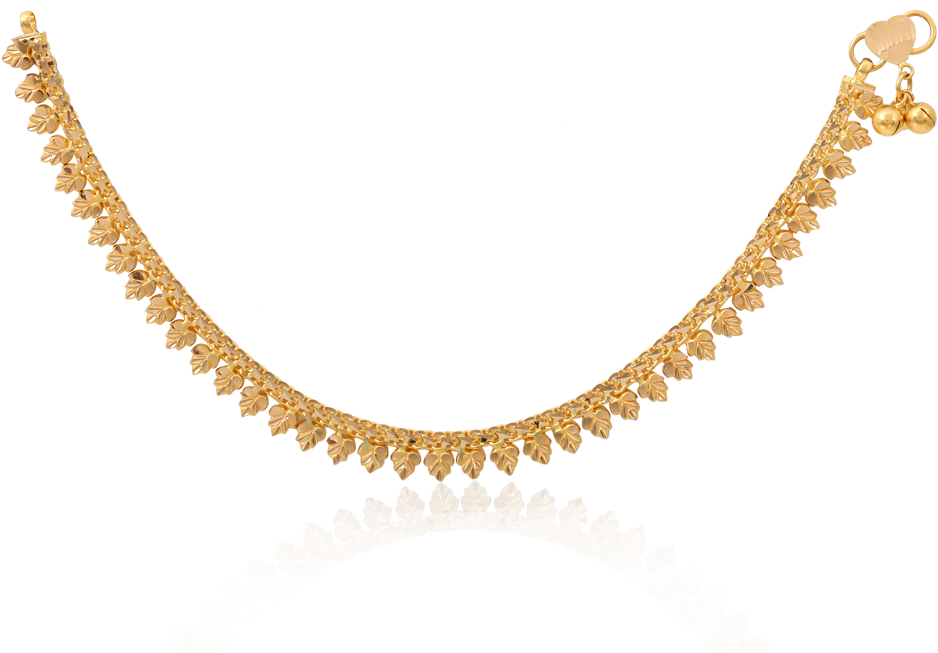Glorious Gold Leaves Anklet - Necklace (1000x1000), Png Download