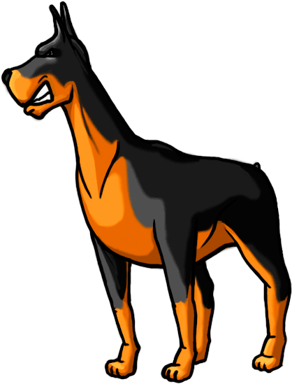 Miniature Pinscher German Pinscher Guard Dog Manchester - Doberman Cartoon Png (600x600), Png Download