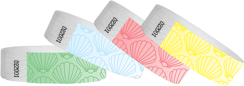 3/4 Standard Tyvek Wristband Sea Shells - Paper (1000x444), Png Download