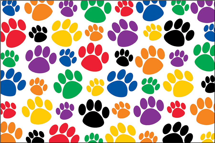 Tcr4799 Colorful Paw Prints Postcards Image - Colorful Paw Prints Postcard (900x900), Png Download
