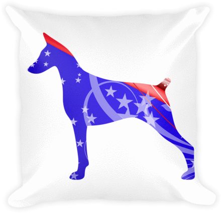 Doberman Patriotic Shape Decorative Pillow - Doberman Tattoos Designs (480x480), Png Download