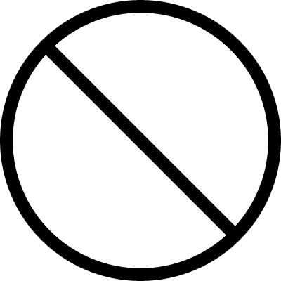 Circular Symbol With Diagonal Line Inside Vector - Not Allowed Sign (400x400), Png Download