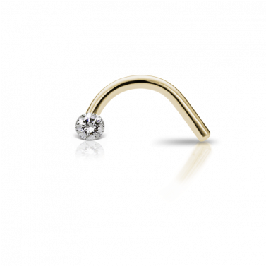 5mm Diamond Invisibly Set Nostril Screw Image - Nose Piercing (376x490), Png Download