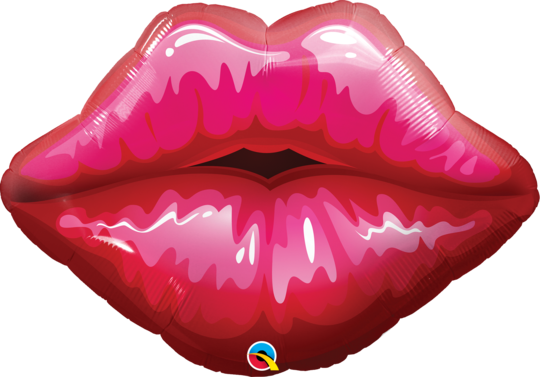 Beso Metálico - Kiss - Lips Balloons (540x377), Png Download
