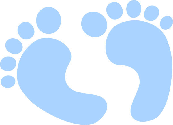 Baby Feet Clipart - Transparent Blue Baby Feet Clipart (600x434), Png Download
