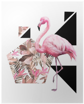 Tropical Summer Geometric Poster Design - Cuadros Vintage Flamencos (400x400), Png Download