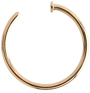 Zircon Gold Open Nose Ring 1x8mm - メタルフープピアス (500x500), Png Download