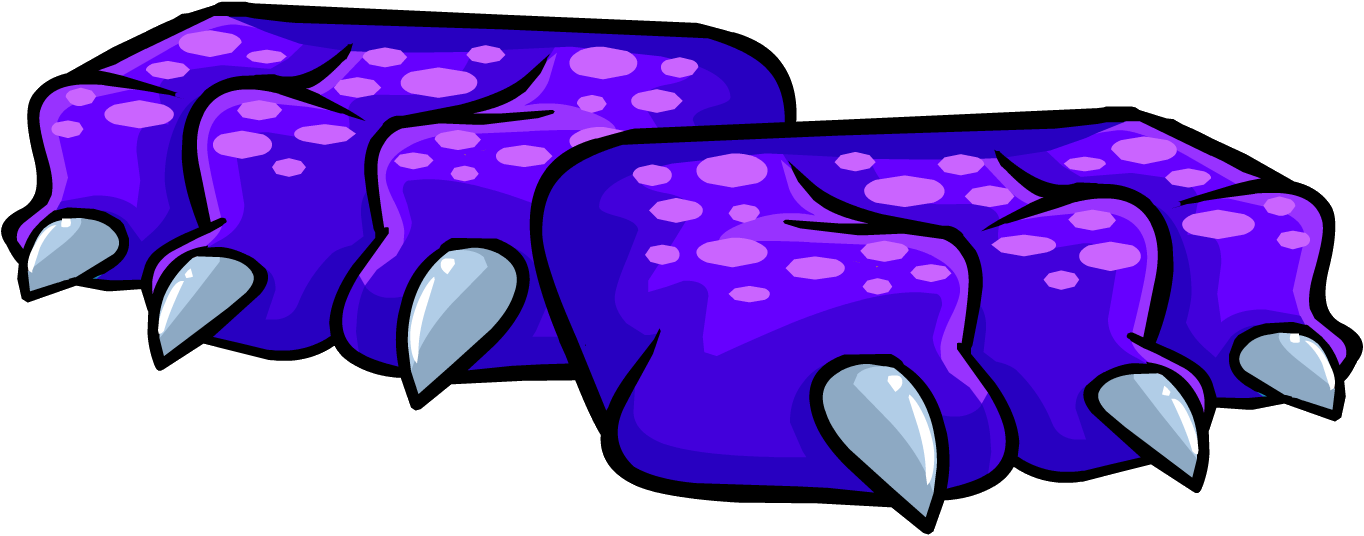 Purple Dragon Feet - Dragon Traje Club Penguin Id (1364x536), Png Download