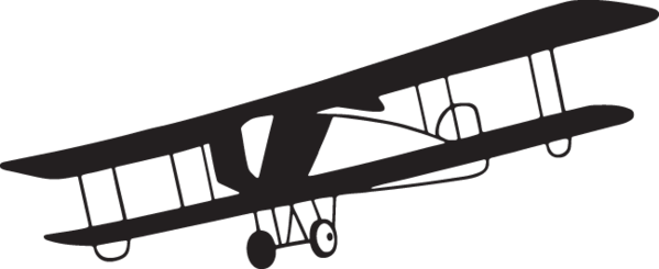 324sa - Biplane - Old Plane Clip Art (599x245), Png Download
