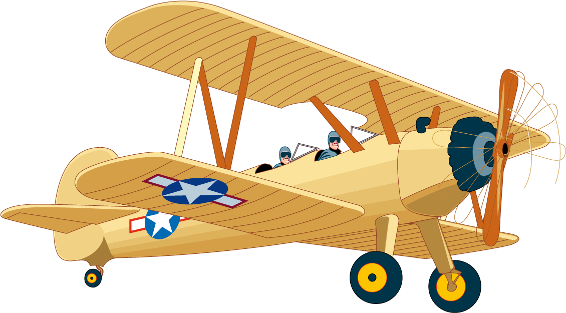 Vintage Plane Png - Airplane Wall Mural - In The Sky (1253x1000), Png Download