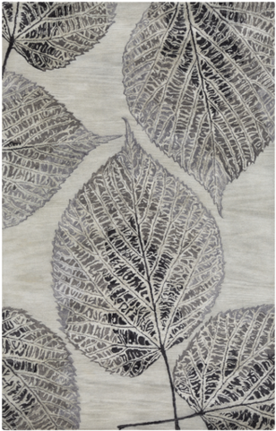 Banshee Charcoal & Cream Rug Design By Surya - Diva At Home 8' X 11' Expressive Elm Leaf Castlerock (480x480), Png Download