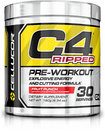 C4-ripped - Cellucor - C4 Ripped - 30 Serves - Raspberry Lemonade (475x600), Png Download