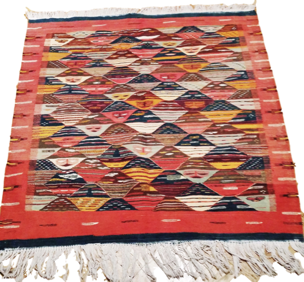 Zanafi Handmade Flat Weave Wool Carpet - Transparent Coral Rug Png (600x557), Png Download