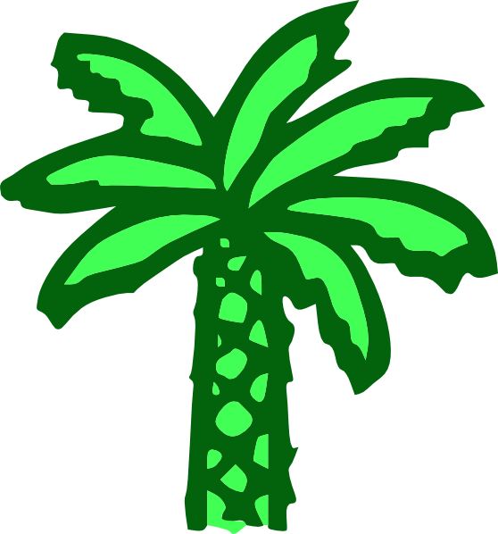 How To Set Use Cartoon Green Palm Tree Clipart (558x598), Png Download