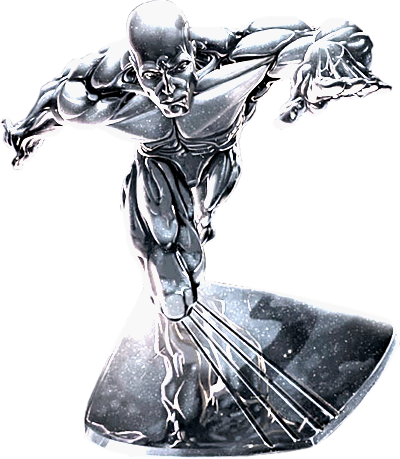 Silver Surfer - Silver Surfer Marvel Png (400x459), Png Download
