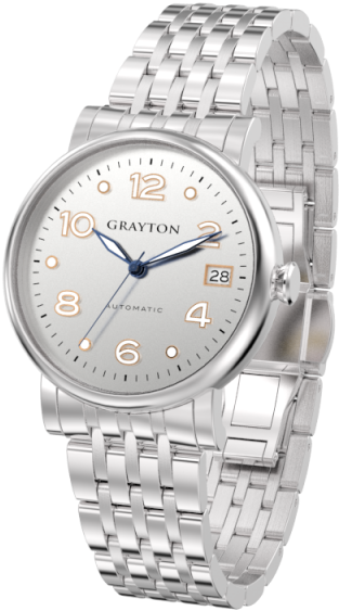 36mm Women's Automatic Watch White Silver Dial & Stainless - Watch Grayton Auto Gs - S.8 - 36-006 - Watch Links (400x600), Png Download
