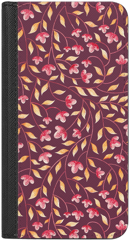Casetify Iphone 7 Wallet Case - Botanical: Maroon Vine Backpack By Timone (282x560), Png Download