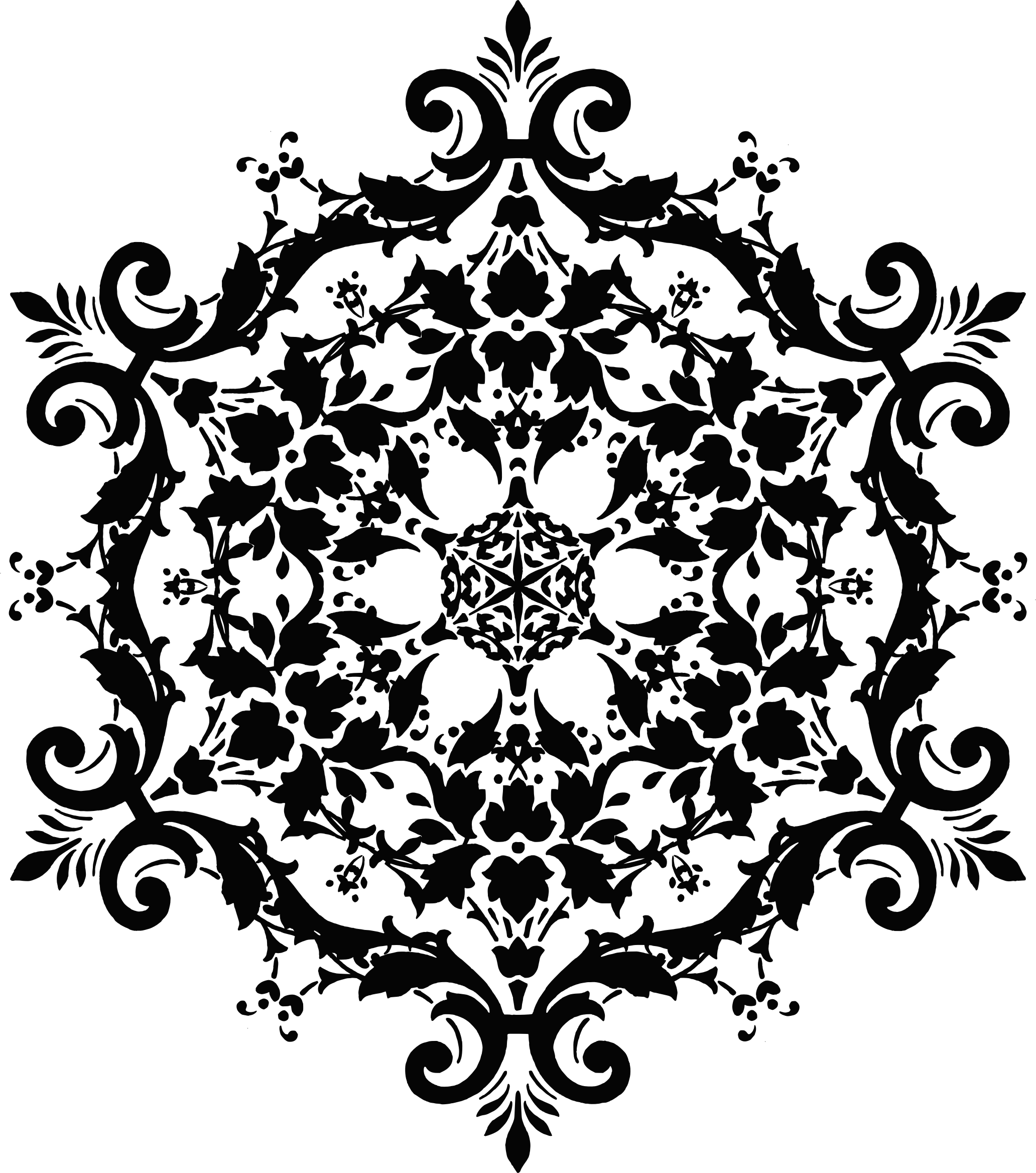 The Gallery For > Flower Silhouette Png - Orange Damast-kissen Kissen (2064x2336), Png Download