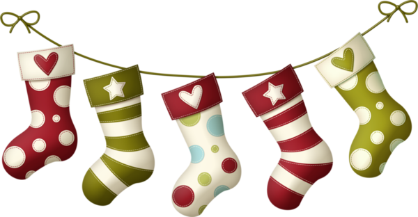Christmas Stockings 77 Png 600 X - Christmas Socks Png (600x312), Png Download