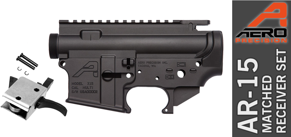 Aero Precision X15 Stripped Ar 15 Receiver Set & - Aero Precision Receiver Set (966x441), Png Download
