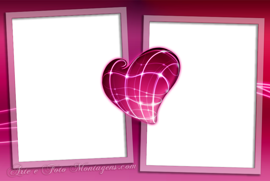 Coracao Pink 2 Fotos - Heart (898x602), Png Download