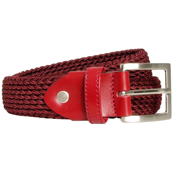30 Mm Leather Trimmed Viscose Belt Bordeaux - Belt (600x600), Png Download