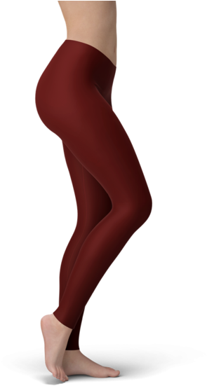 Solid Burgundy Buttery Soft Leggings - Twisted Envy France Rugby Ball Flag Women's Funny Leggings (600x600), Png Download