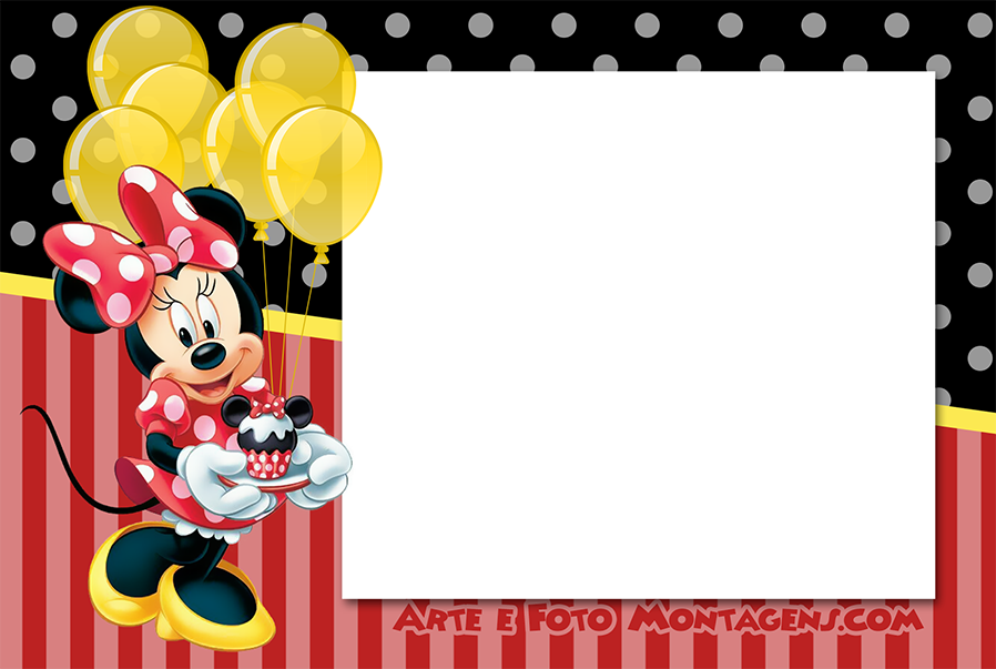 Molduras Personagens M P - Moldura Minnie Vermelha Png (898x603), Png Download